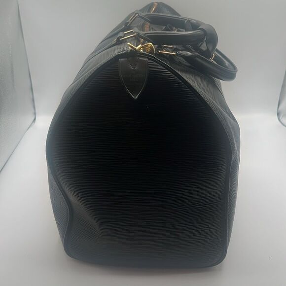 LOUIS VUITTON VINTAGE BLACK EPI LEATHER DUFFLE TRAVEL BAG KEEPALL 50 - Picture 4 of 16